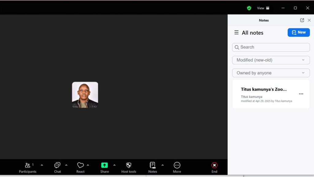 Zoom meeting and note-taking and sharing