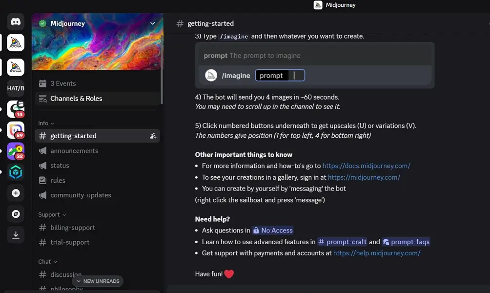 discord user interface