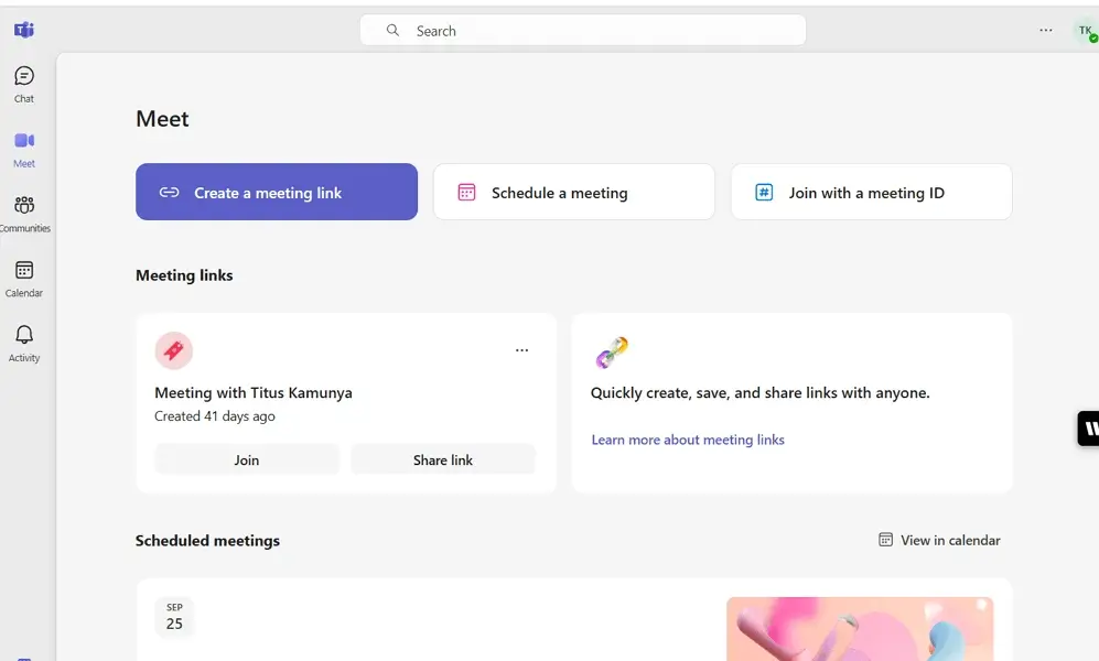 Microsoft teams ui