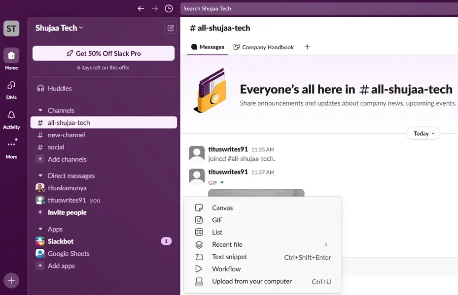 slack file sharing