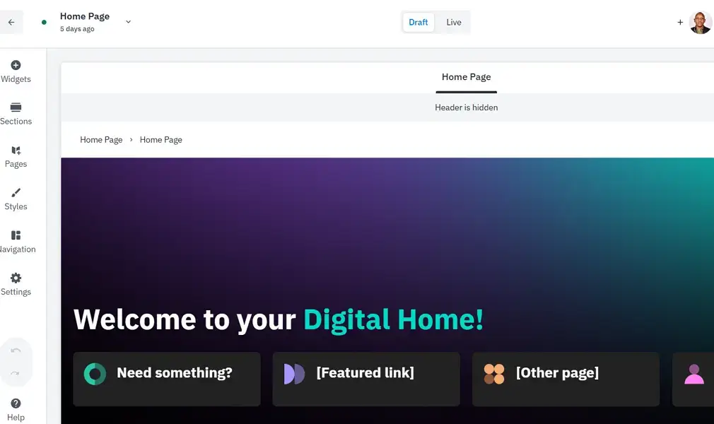 edit happeo homepage
