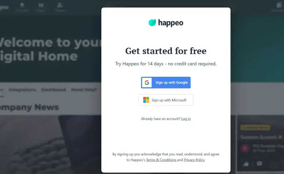 happeo signup
