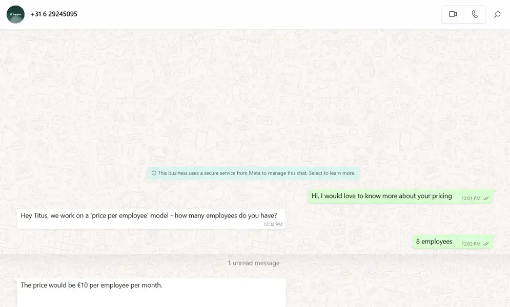 happeo whatsapp customer support
