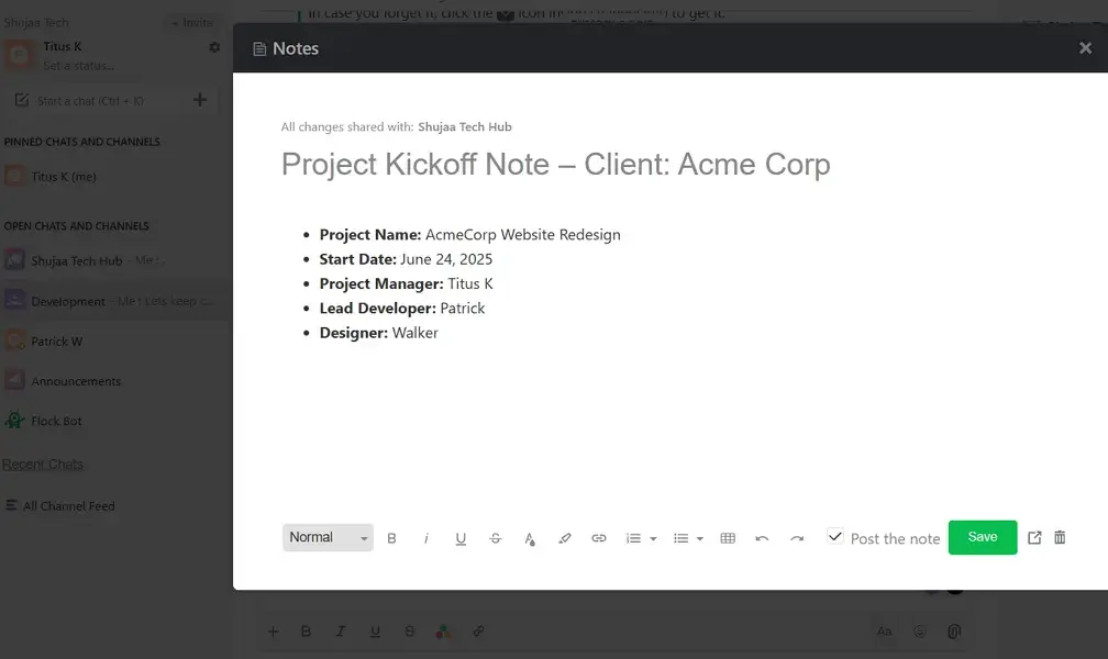 flock notes