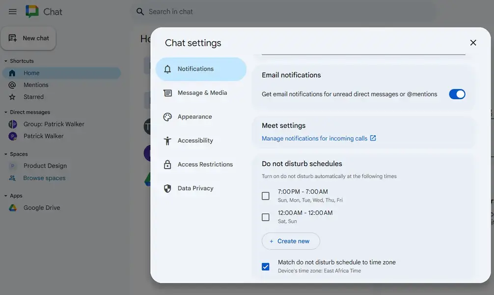 google chat notifications