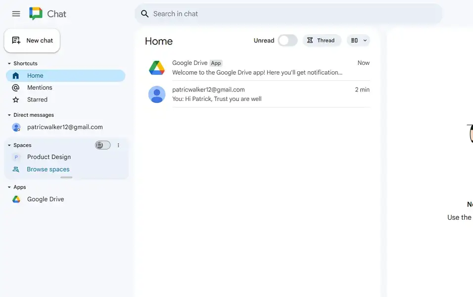 google chat ui