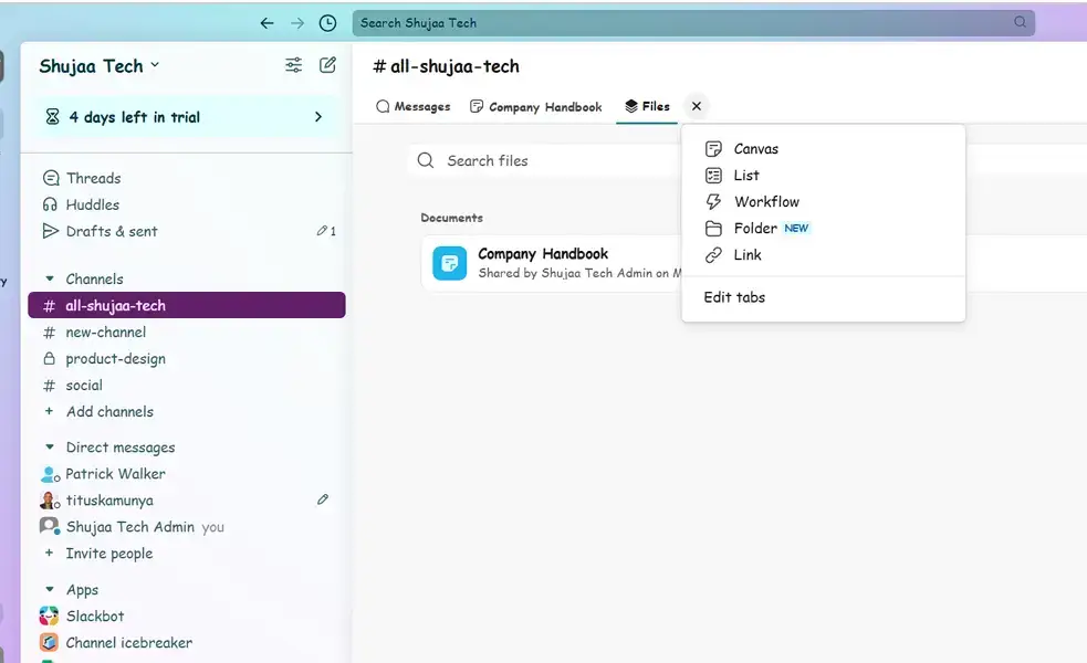 slack file sharing