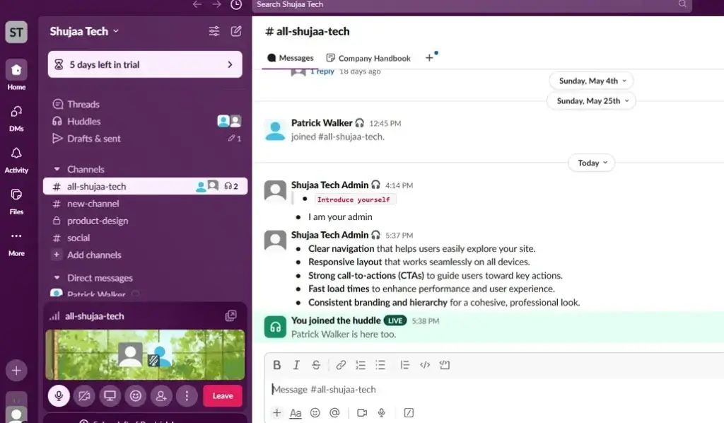 slack huddle