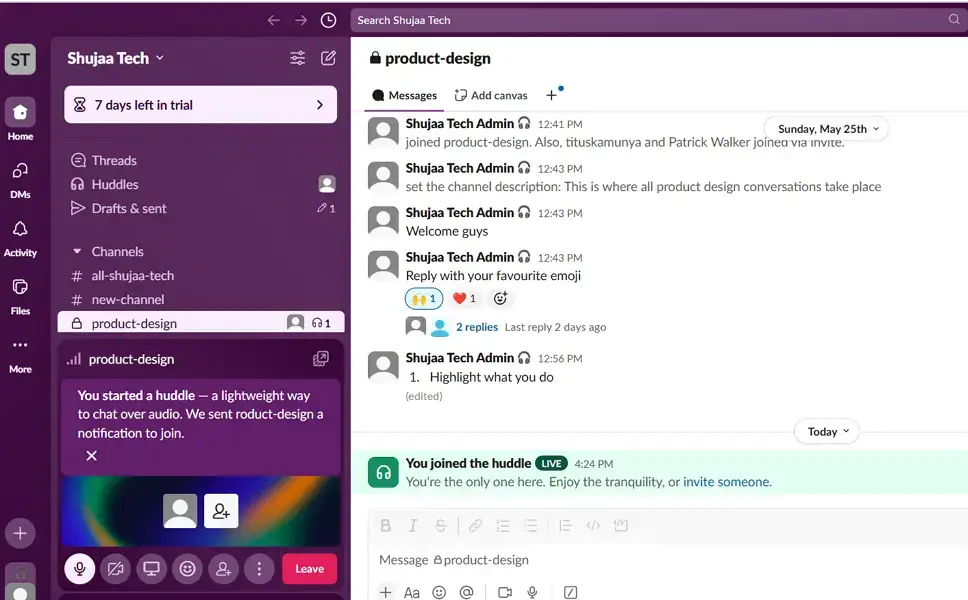 slack huddles