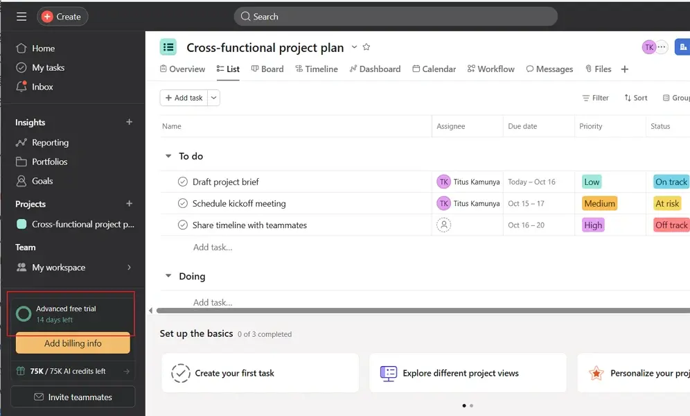 Asana Pricing