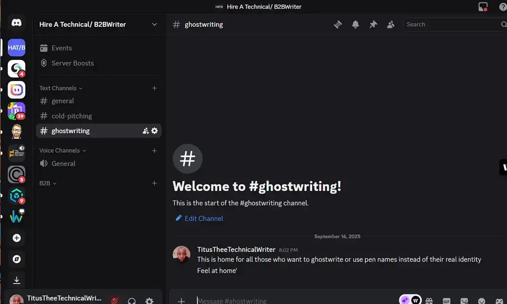 Discord servers with channels