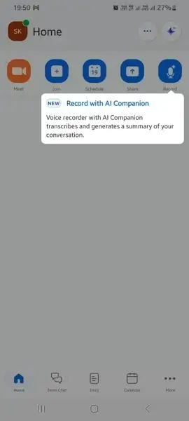 Zoom mobile app