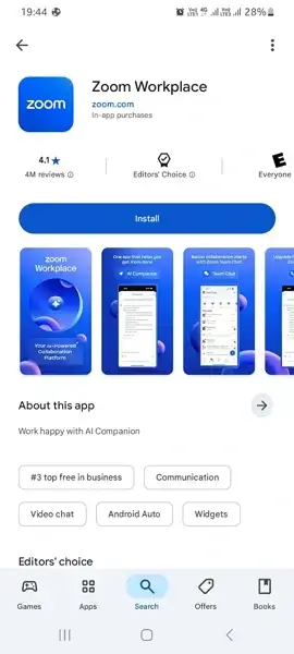 Zoom workplace on Google Play Store