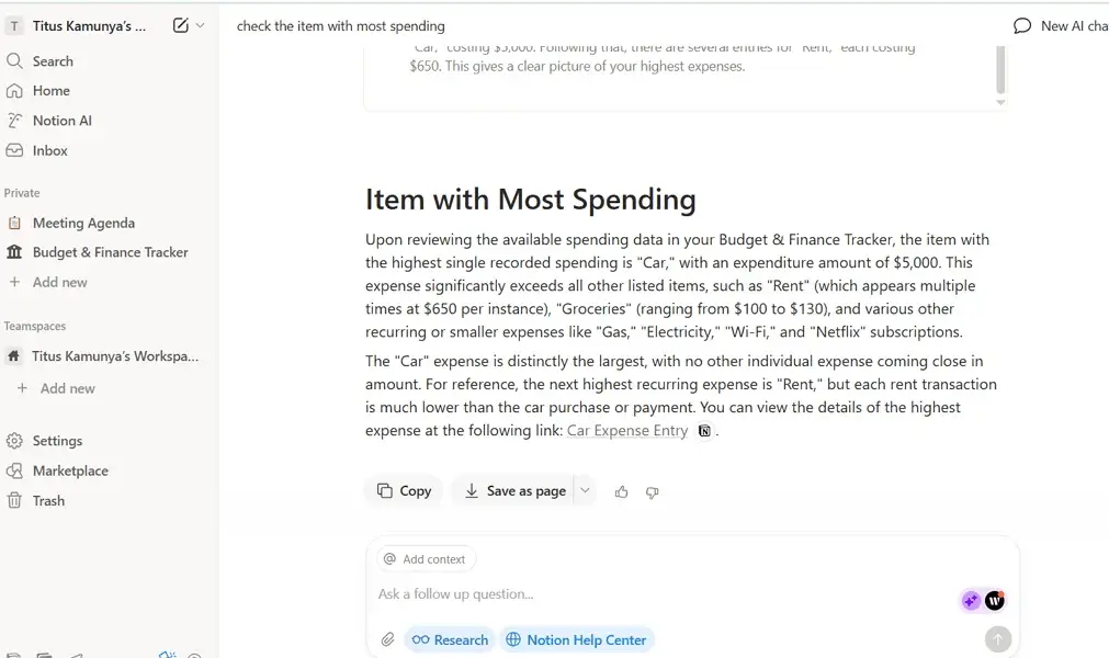 analyze tracker spending

