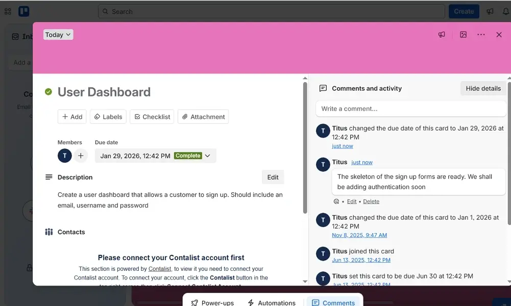trello card comments
