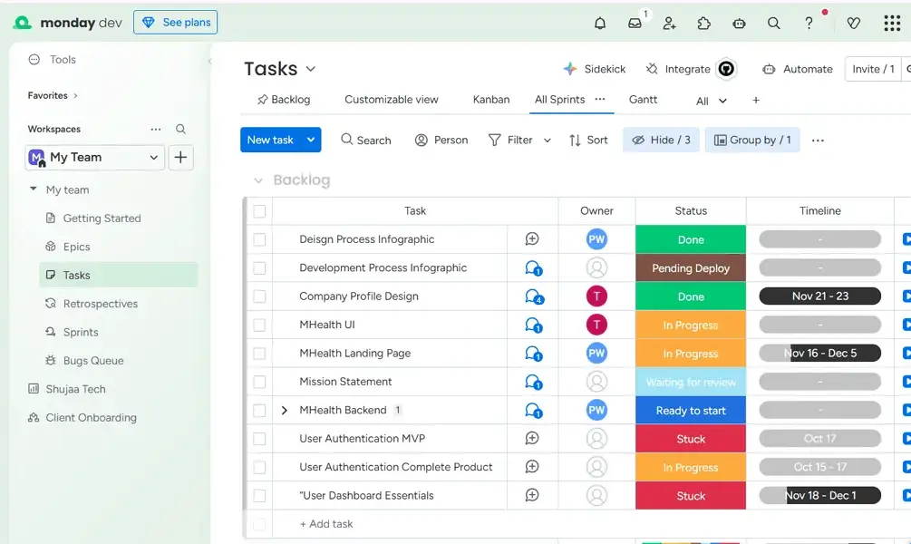 monday.com review: monday.com desktop ui