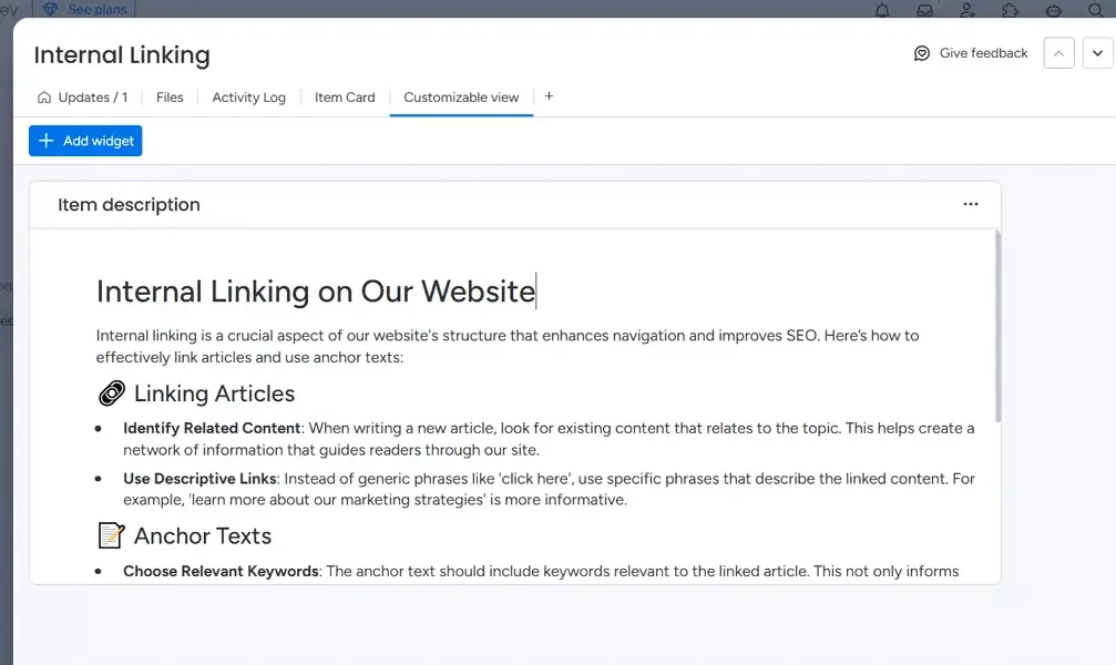 monday.com task management